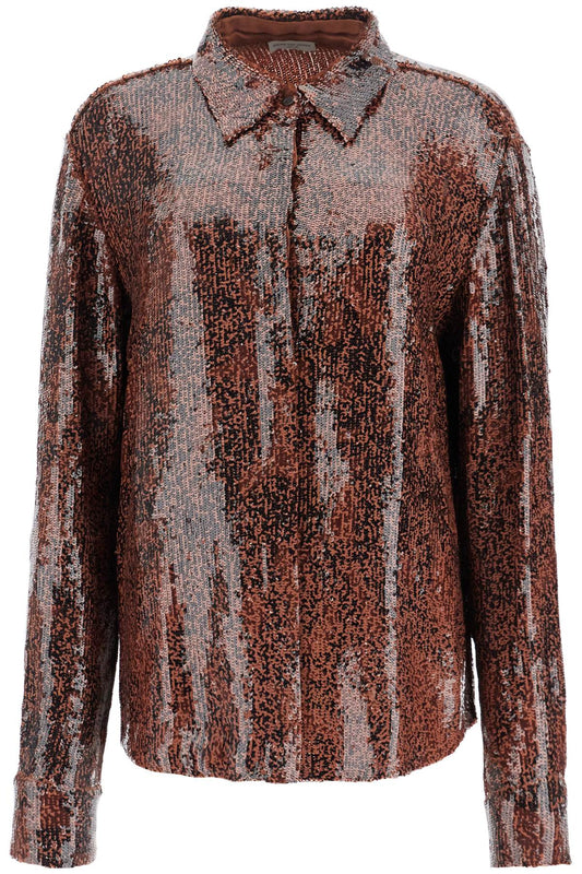 'chowy Sequin Shirt  - Brown