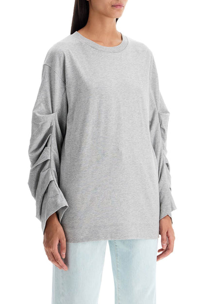 T-shirt With Pleated Sleeves Heynas  - Grigio