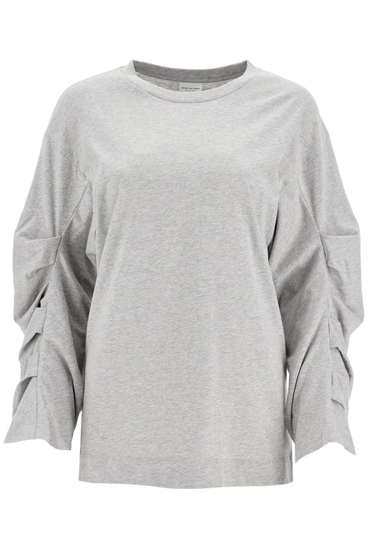 T-shirt With Pleated Sleeves Heynas  - Grigio