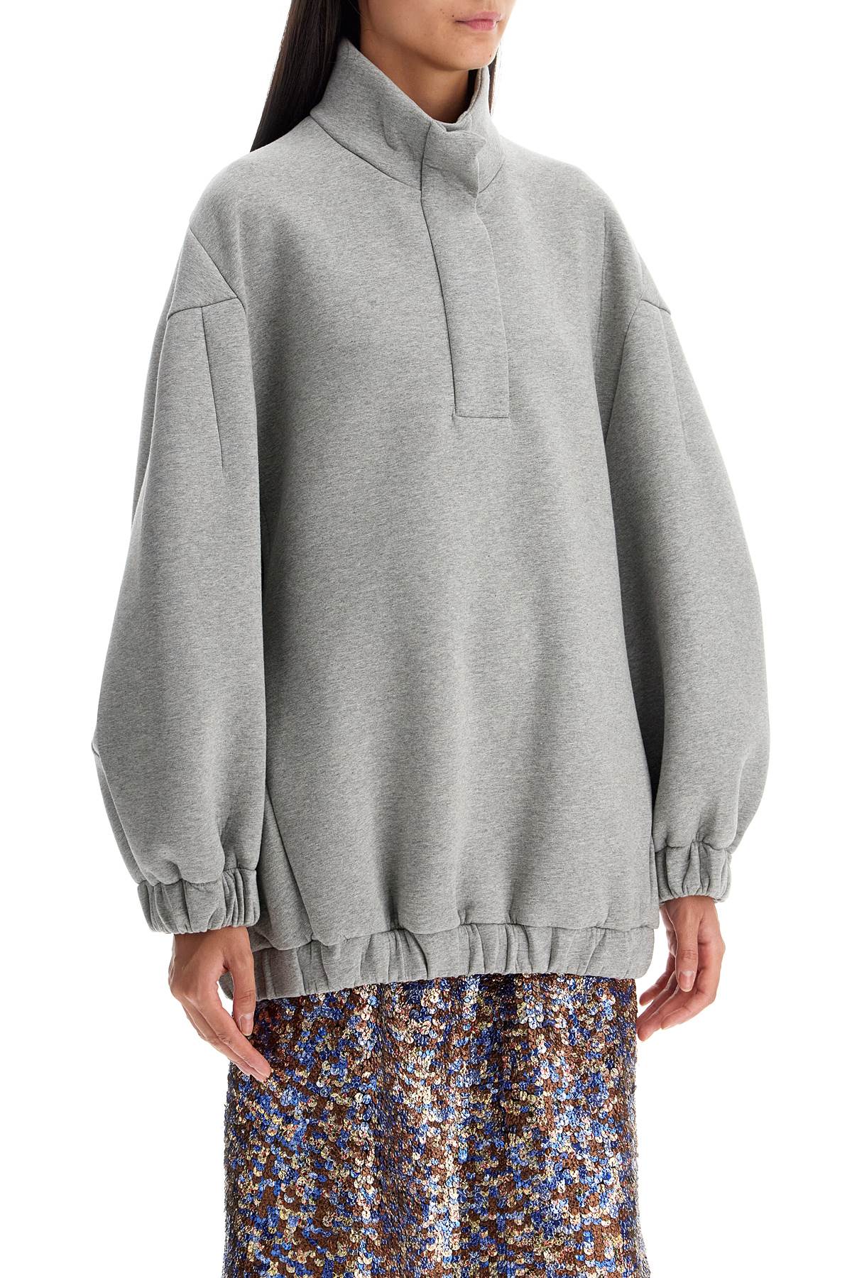 "oversized High-neck Sweat  - Grigio