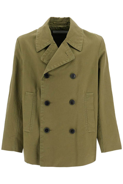 "overdyed Cotton Coat  - Khaki