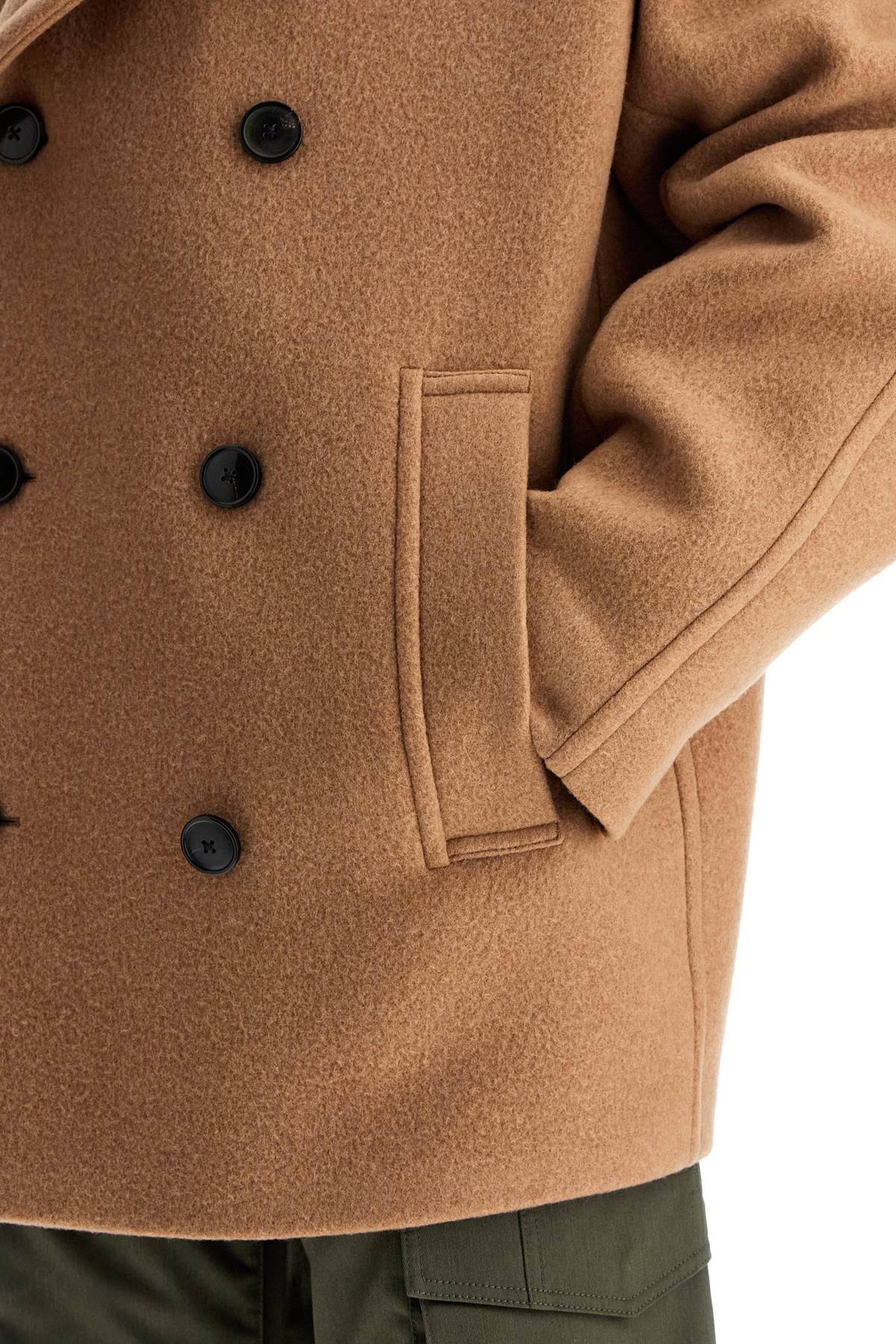 Wool Coat For Men  - Beige