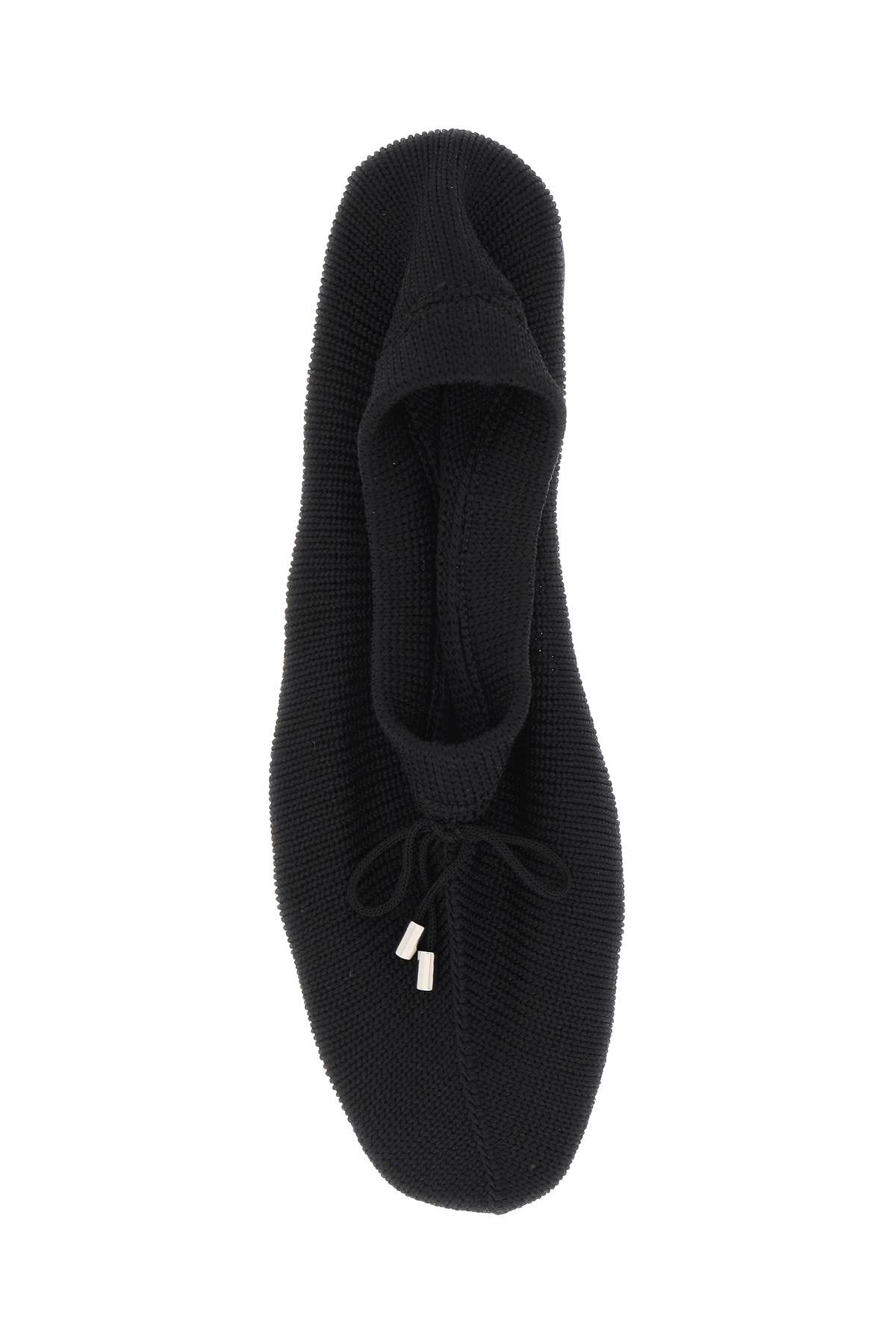 Knitted Ballet Flats  - Black