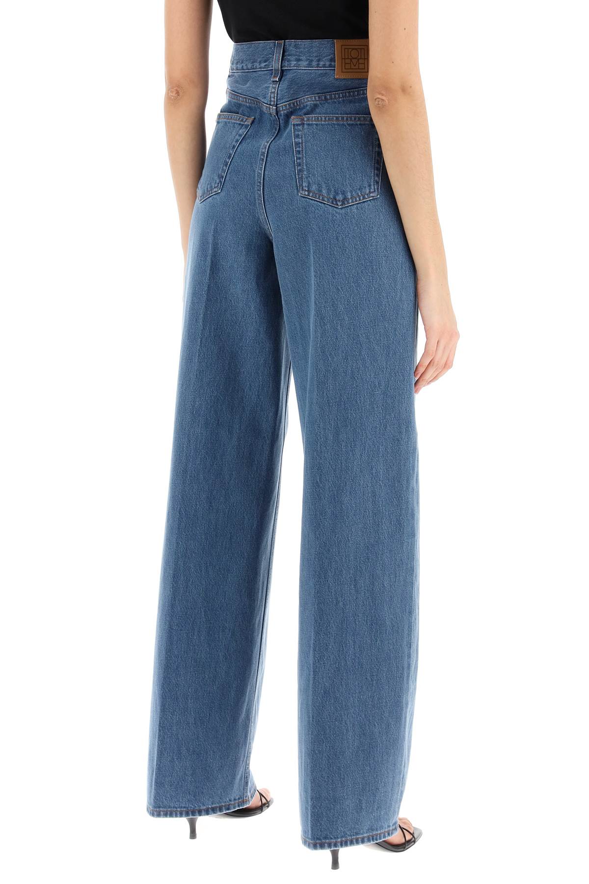 Wide Leg Jeans In Organic Cotton  - Blue