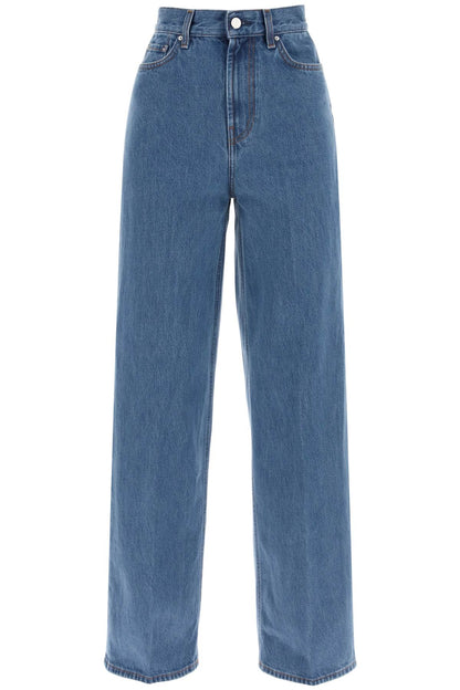 Wide Leg Jeans In Organic Cotton  - Blue