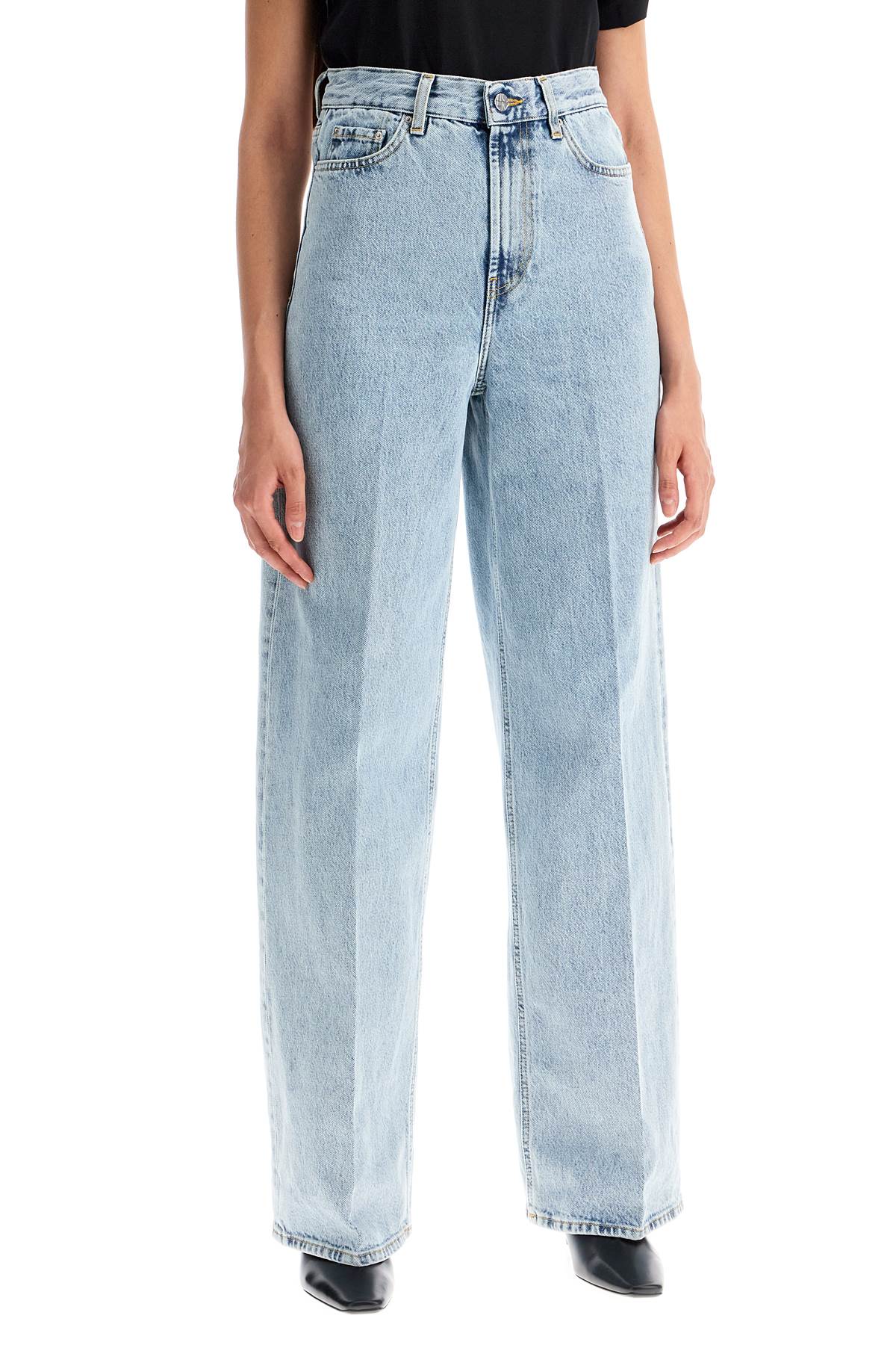 Wide Leg Jeans In Organic Cotton  - Blue