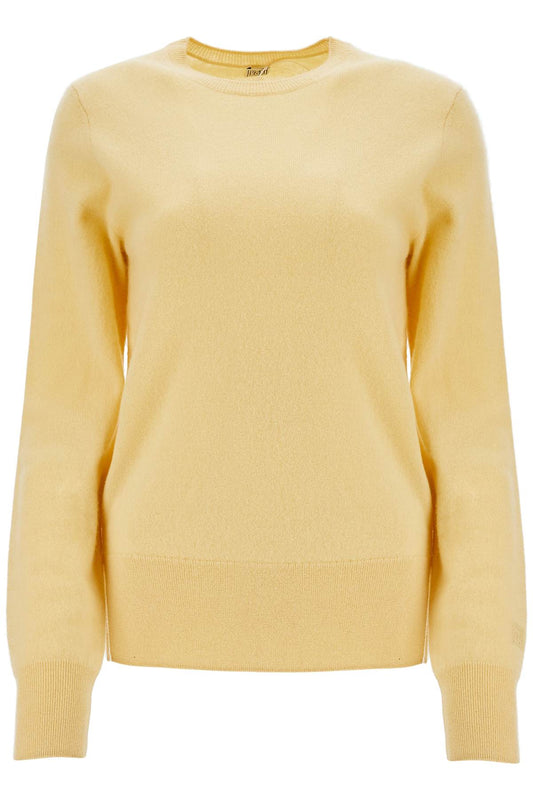 Soft Yellow Cashmere Sweater Crew Neck  - Yellow