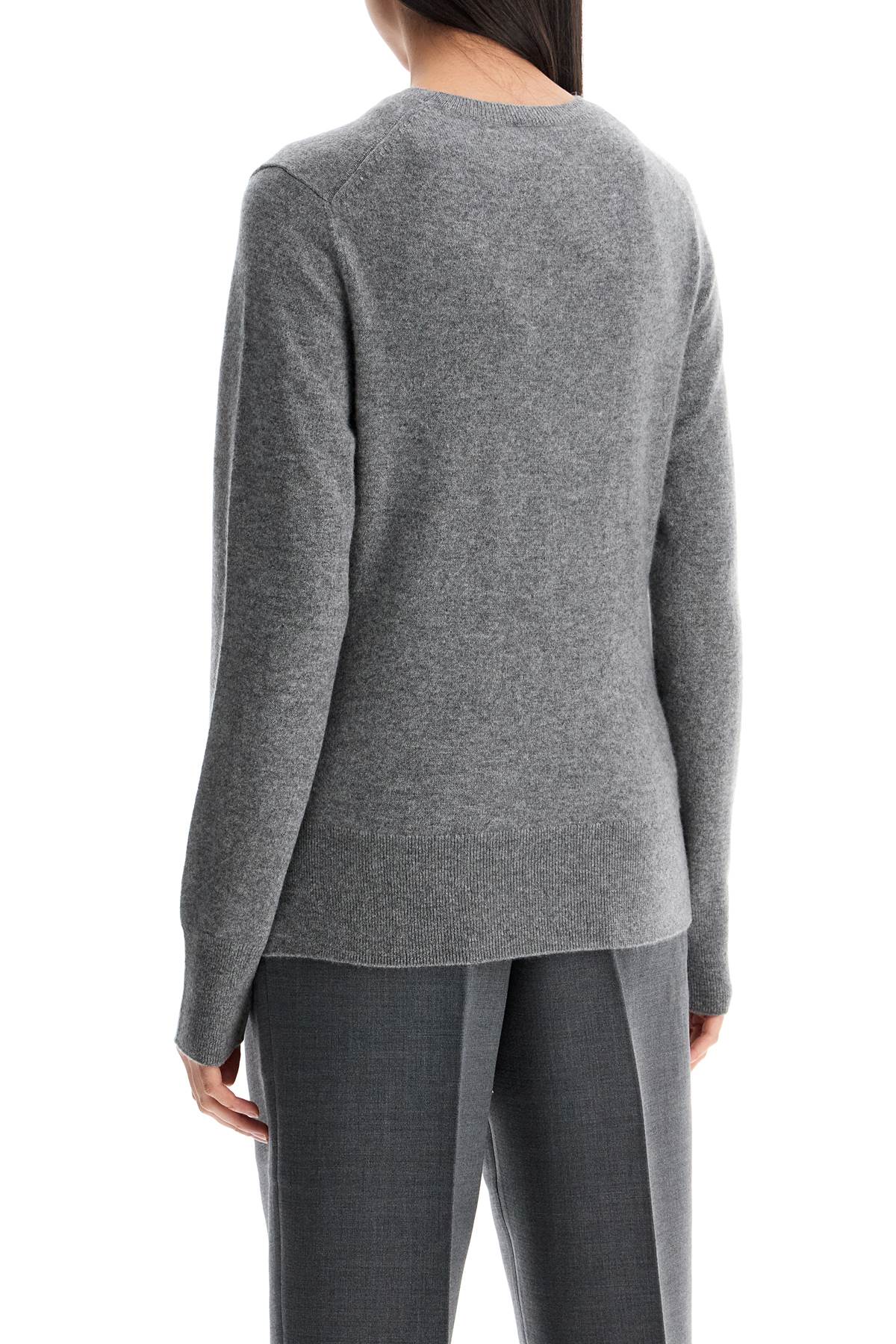 Asymmetrical Grey Mélange Cashmere Sweater  - Grey