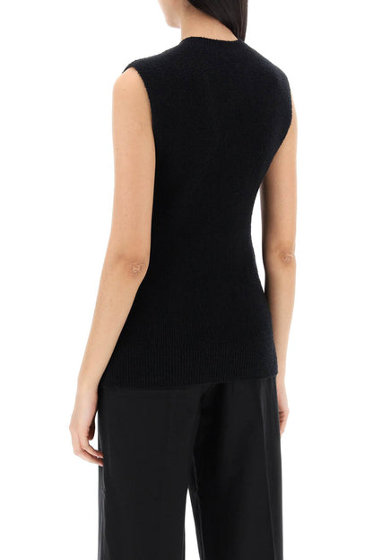 Sleeveless Top In Terry  - Black