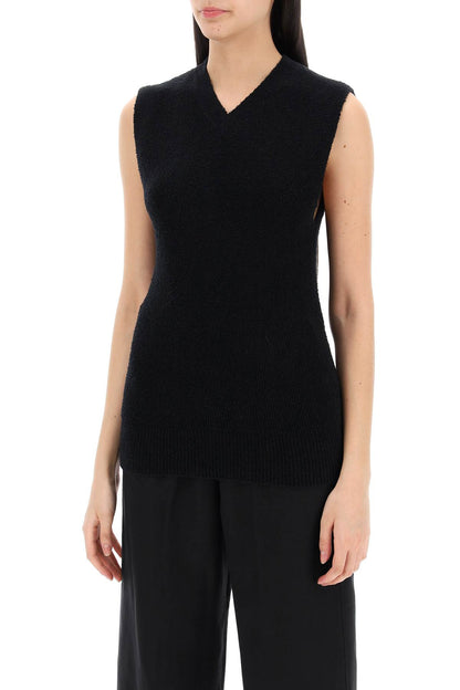 Sleeveless Top In Terry  - Black