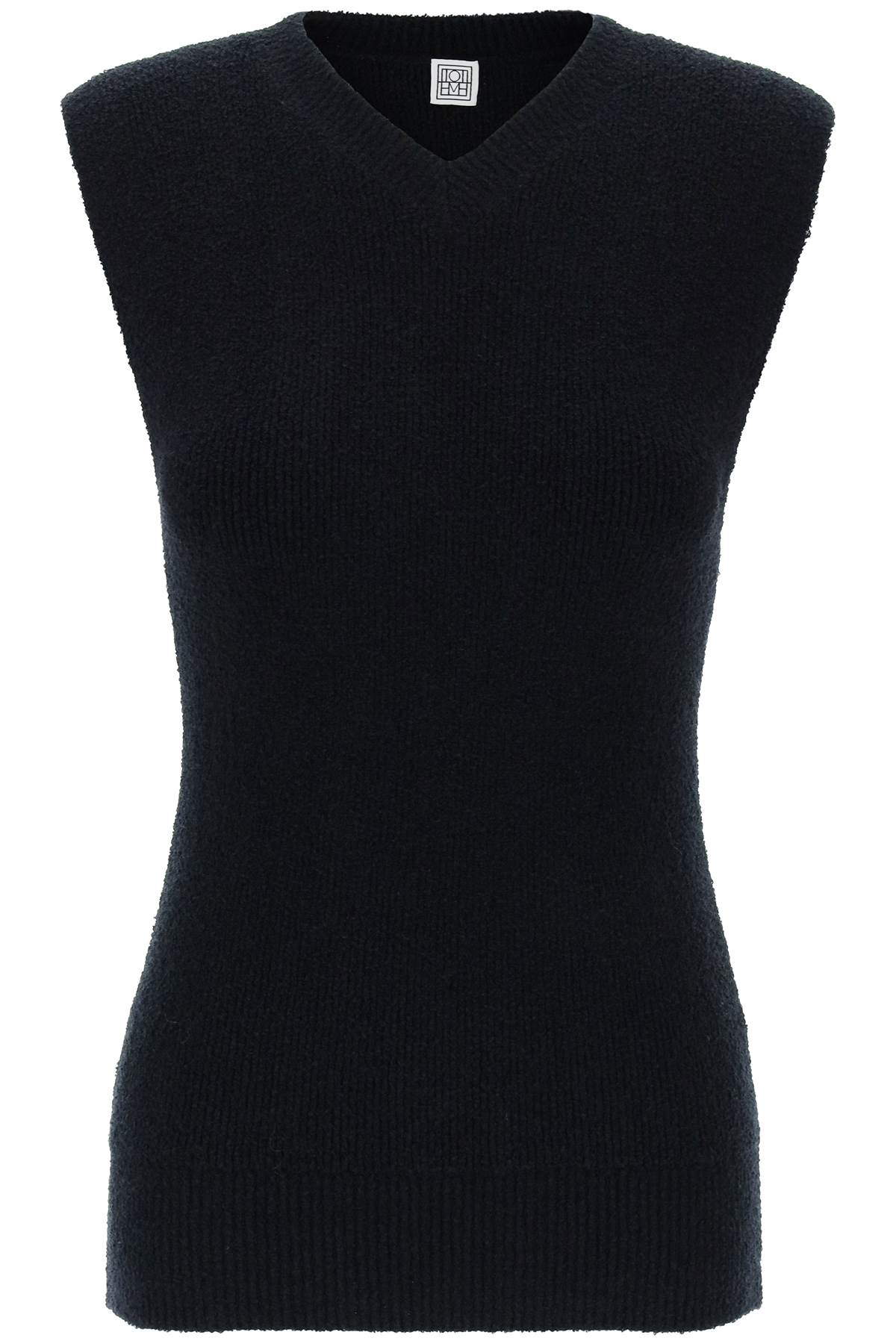 Sleeveless Top In Terry  - Black