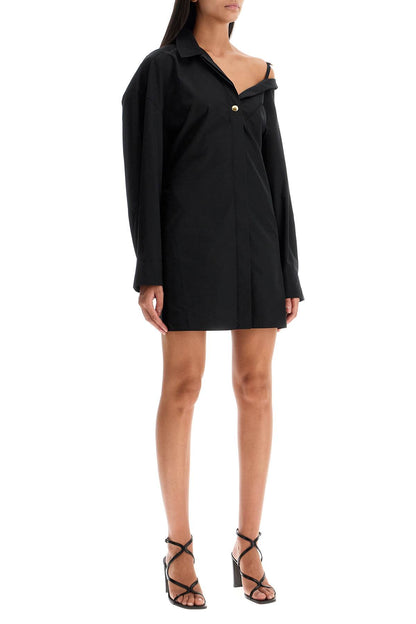 'la Mini Robe Chemise' Shirt Dress  - Black