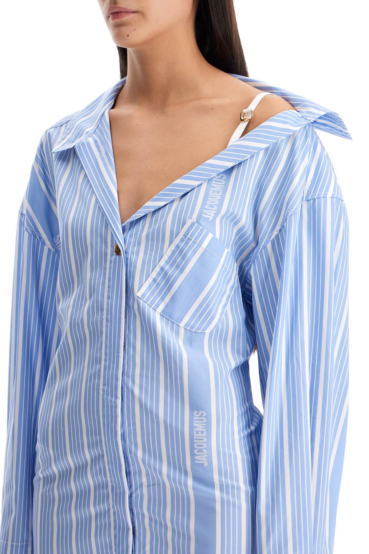 'la Mini Robe Chemise' Shirt Dress  - Light Blue