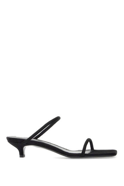 Minimalist Suede Leather Sandals  - Black