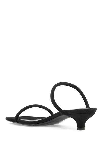 Minimalist Suede Leather Sandals  - Black