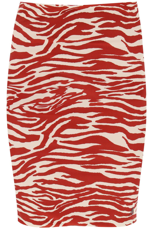 "mini Animal Print Skirt In Eight  - Red