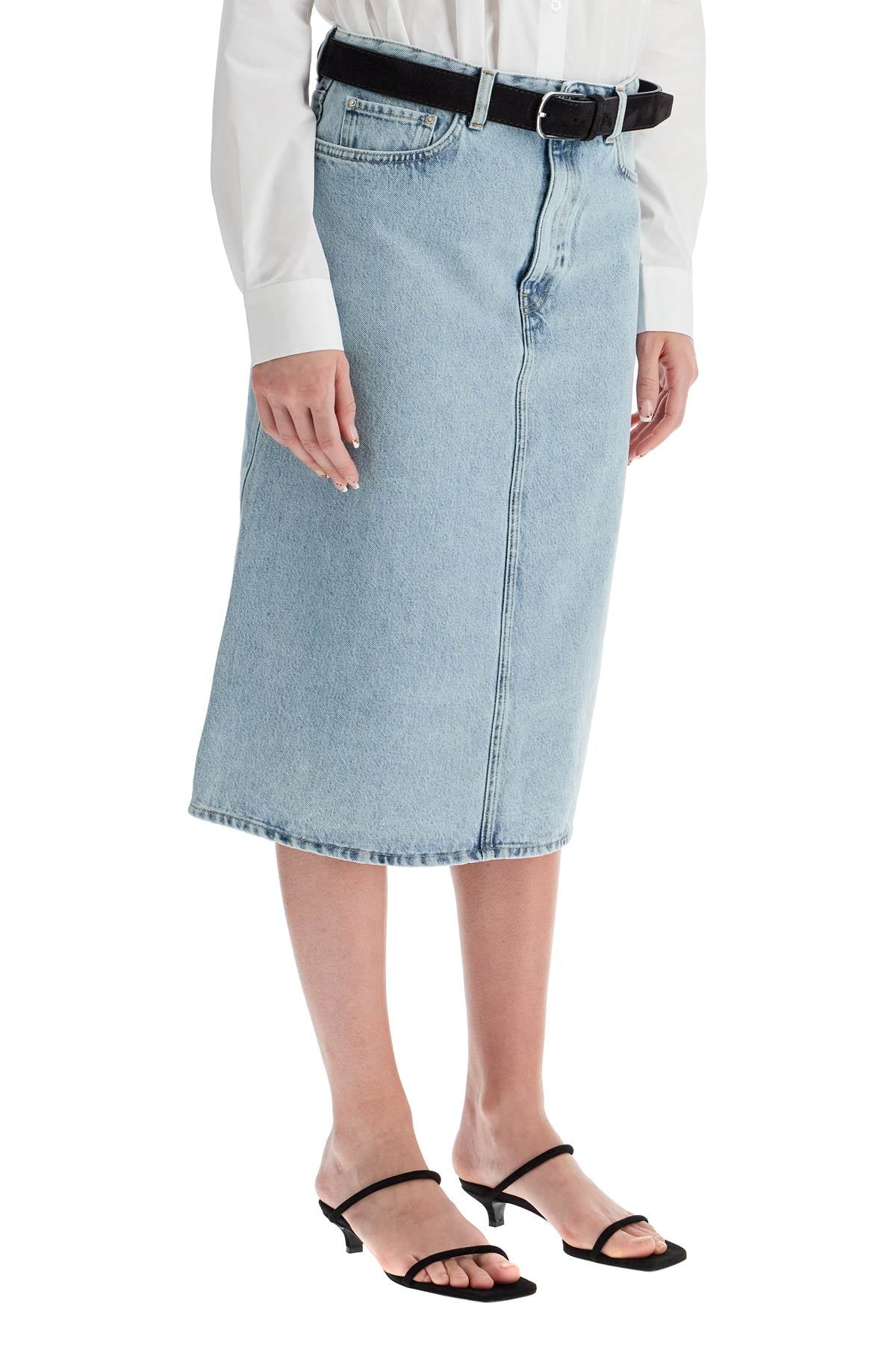 Denim Midi Skirt In Seven  - Blue