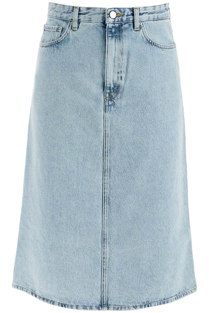 Denim Midi Skirt In Seven  - Blue