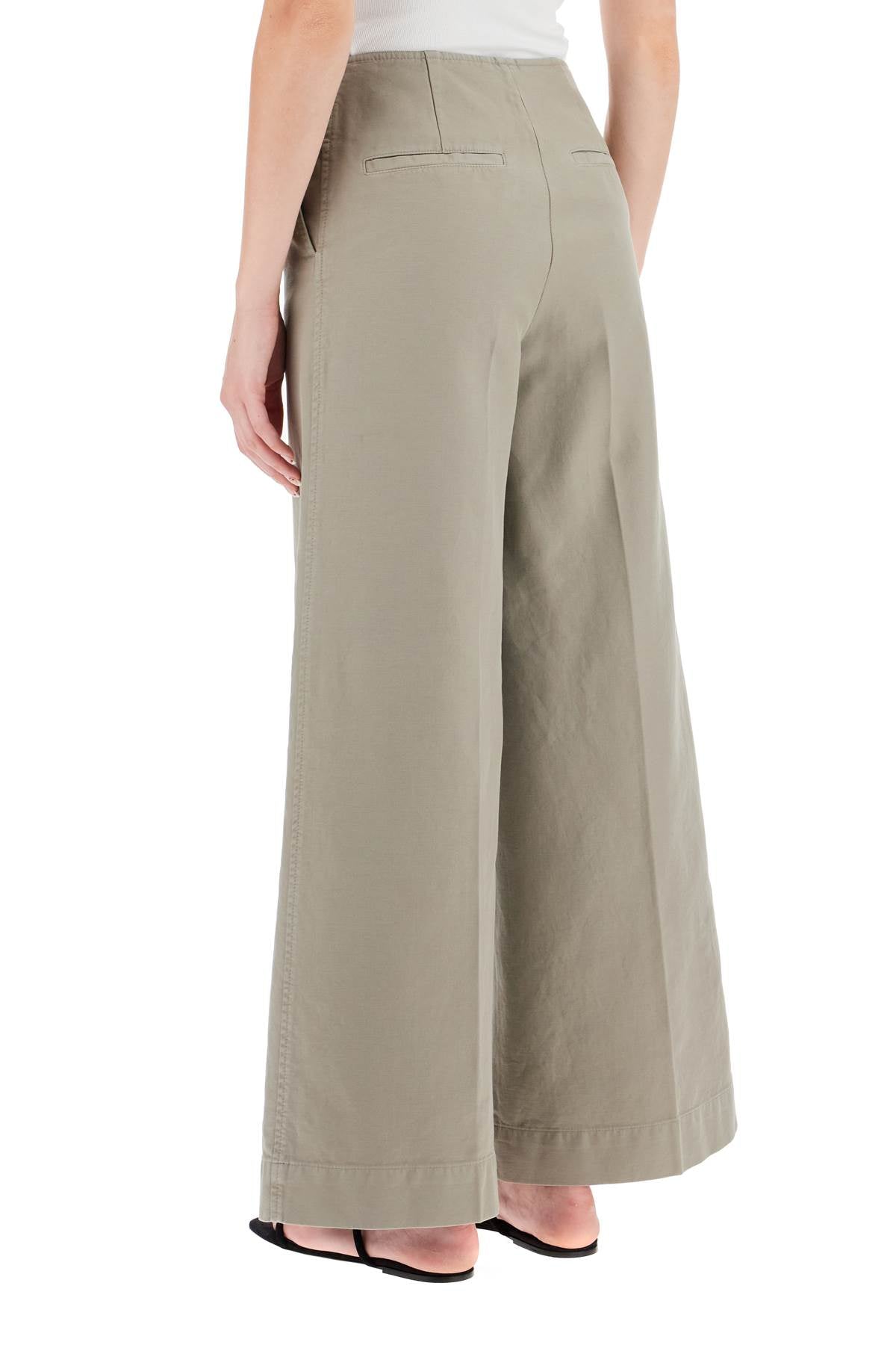 Zip-front Wide Trousers  - Grey