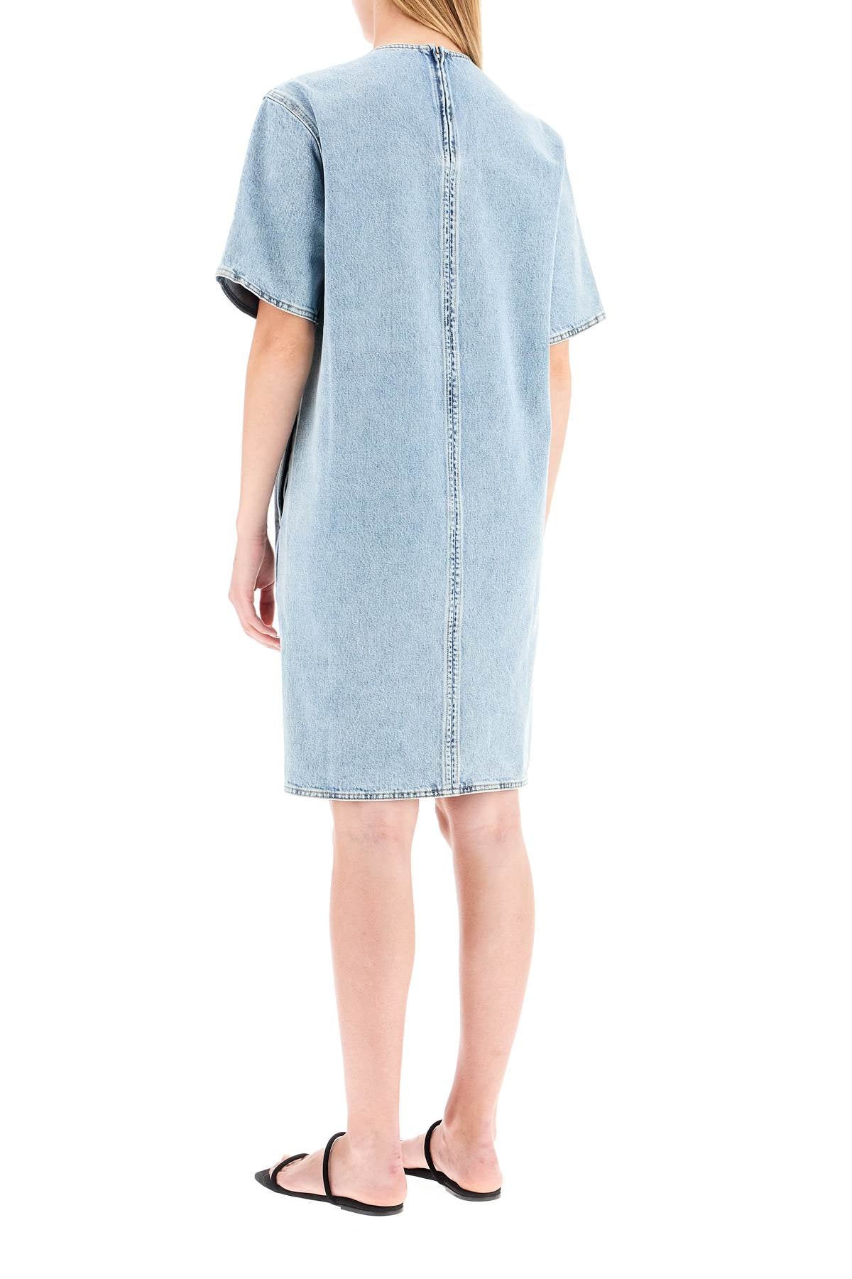 Short Denim Dress  - Blue