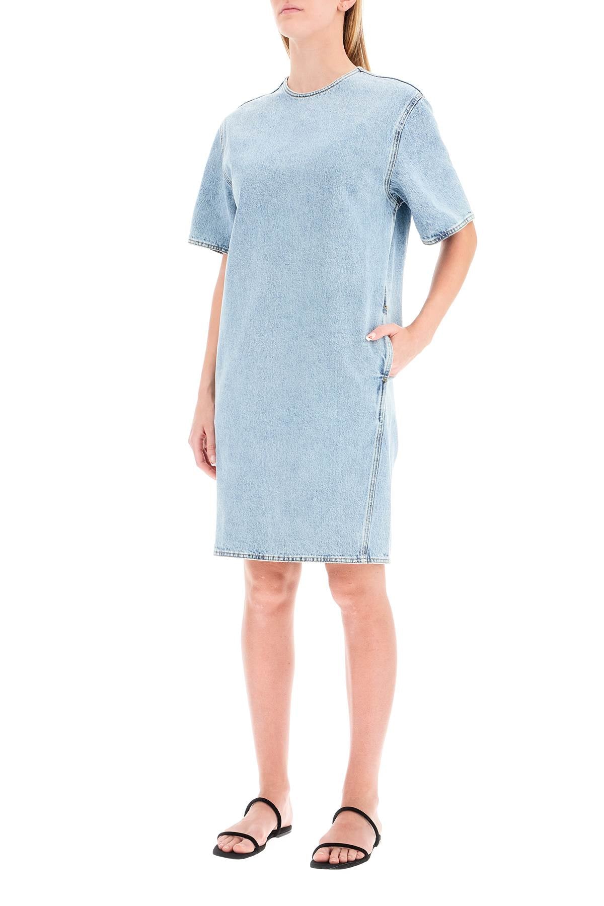 Short Denim Dress  - Blue