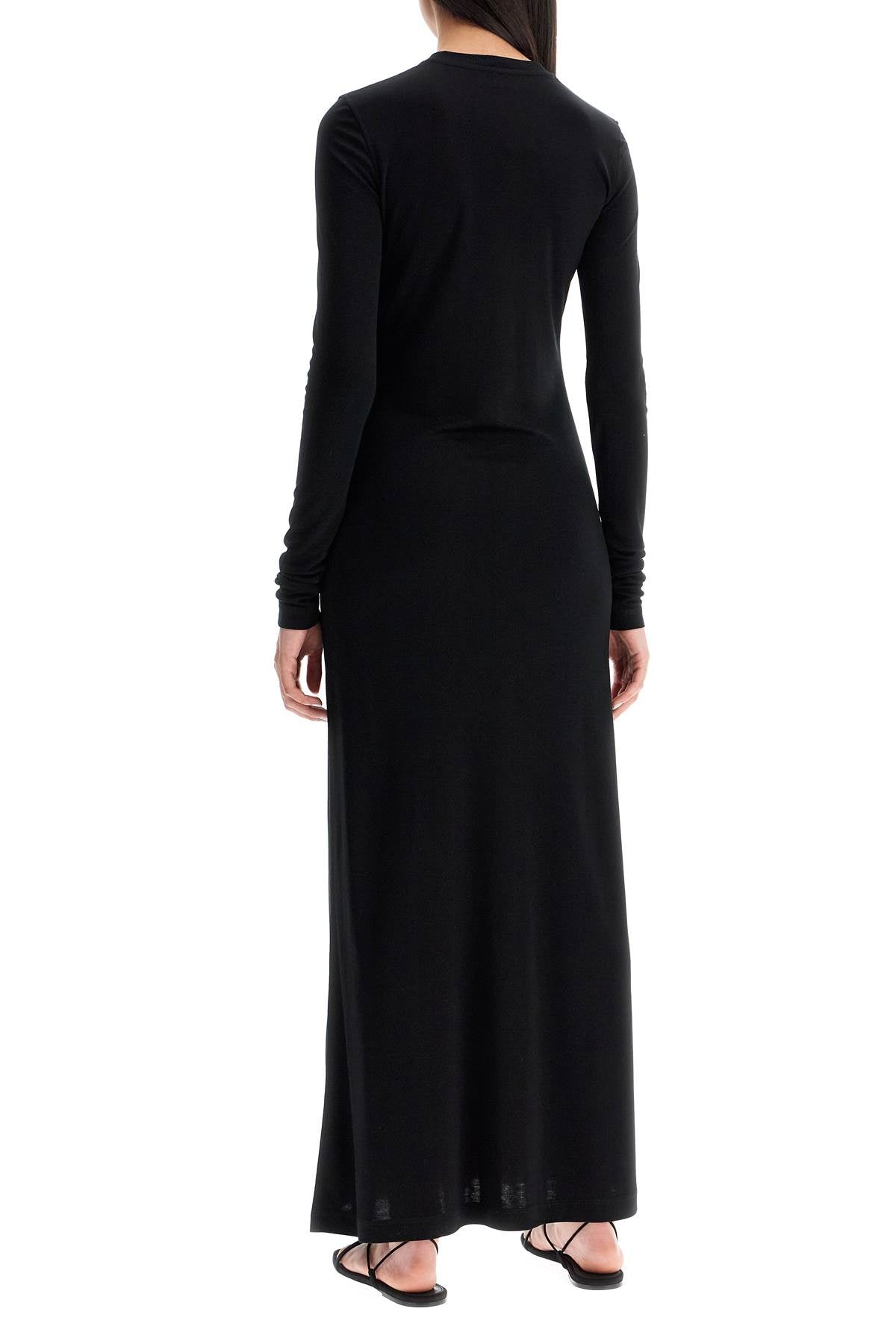 Long-sleeved Jersey Dress  - Black