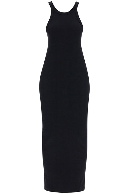 Curved Rib Tank Dress  - Black