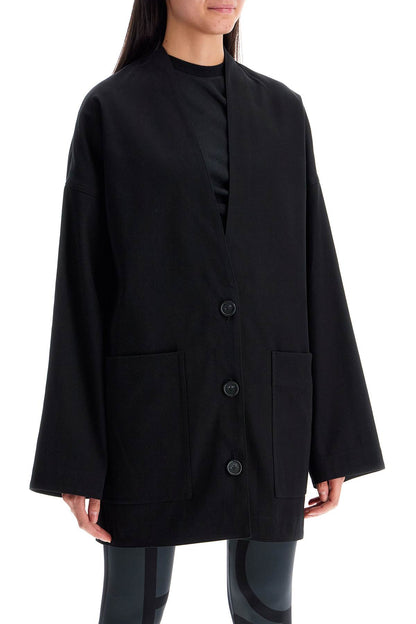 Cotton Twill Jacket-cardigan  - Black