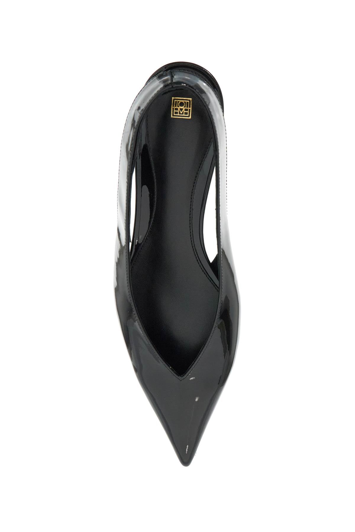 Slingback Patent Leather Wedge Dã©col  - Black