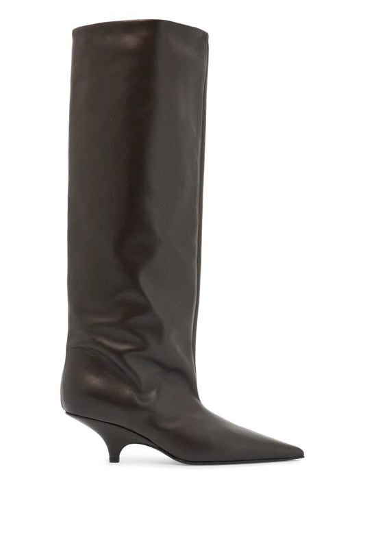 High Leather Boots In Nappa  - Brown