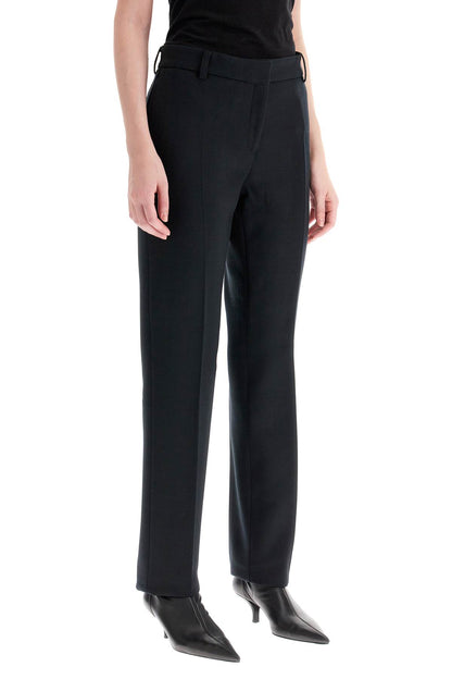 Low-waisted Slim Fit Pants  - Black