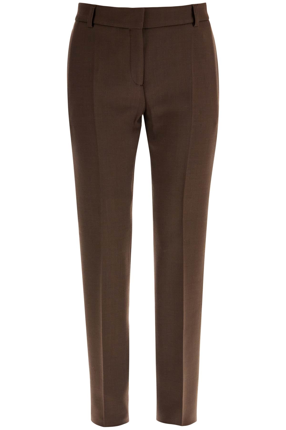 Low-waisted Slim Fit Pants  - Brown