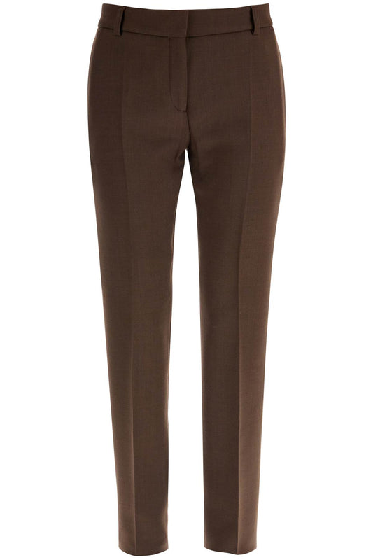 Low-waisted Slim Fit Pants  - Brown