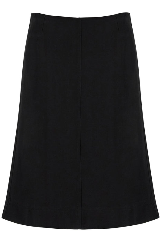 Satin Panel Skirt With Eight Panels  - Black