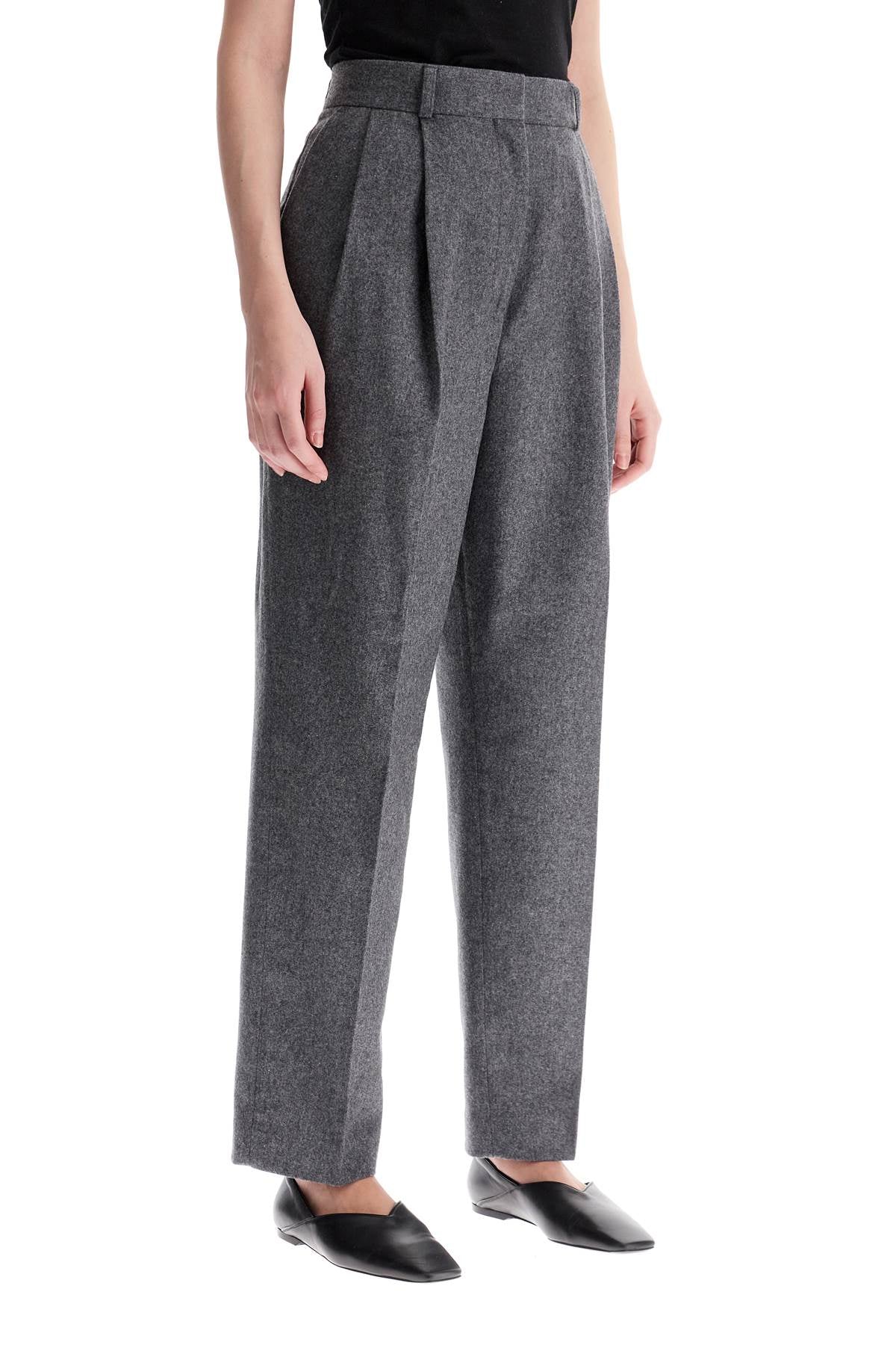 Double Pleated Trousers  - Grey