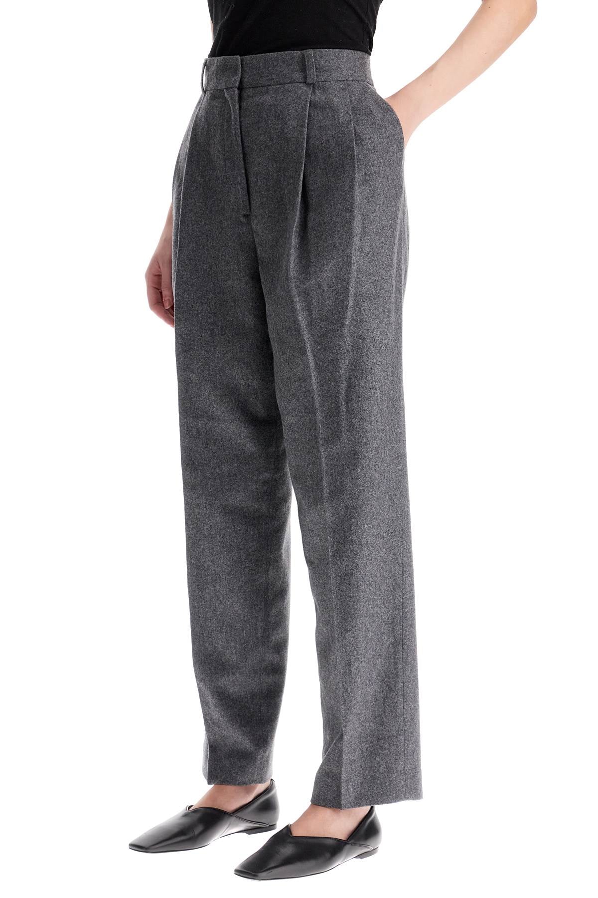 Double Pleated Trousers  - Grey