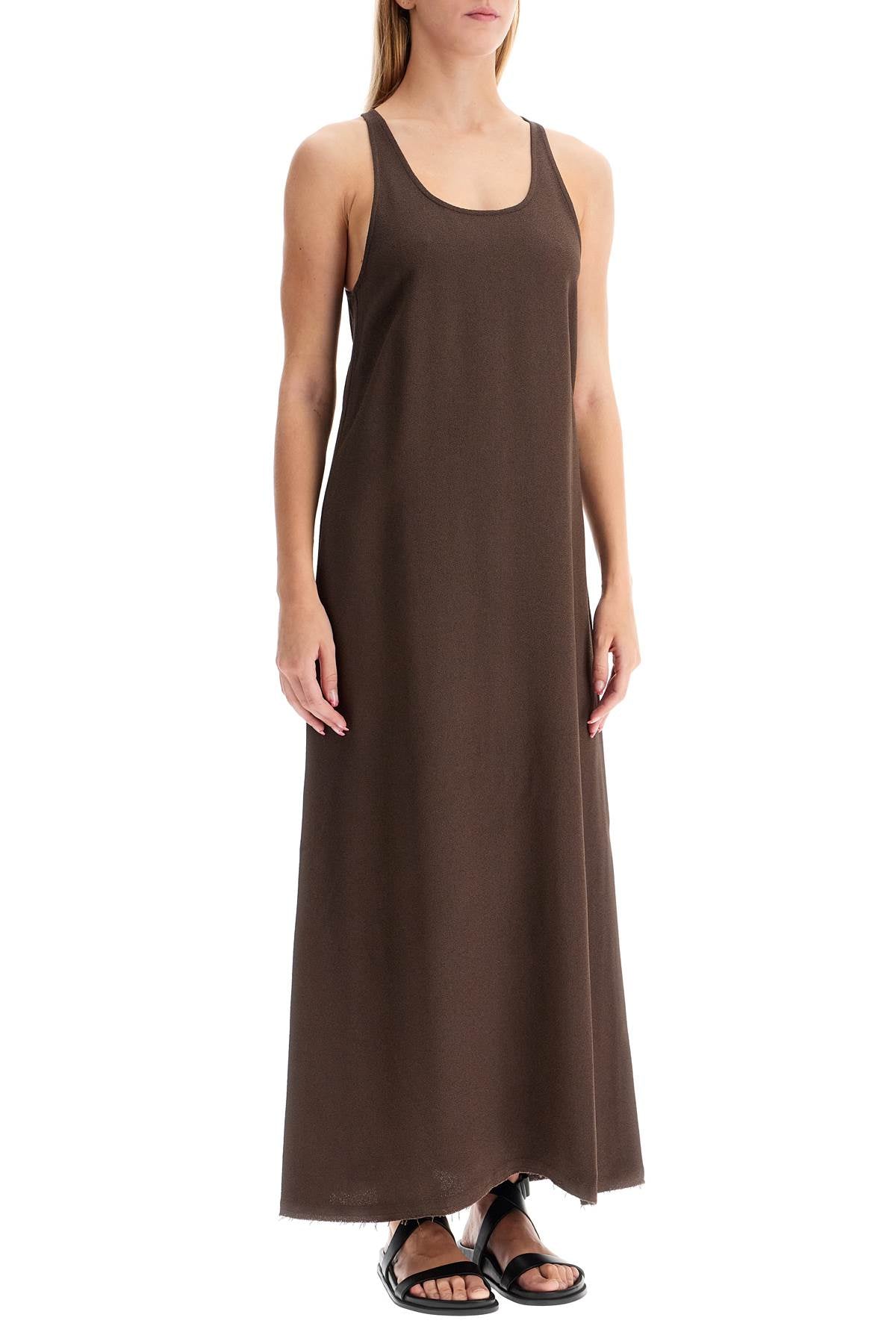 Maxi Crepe Sablé Dress  - Marrone