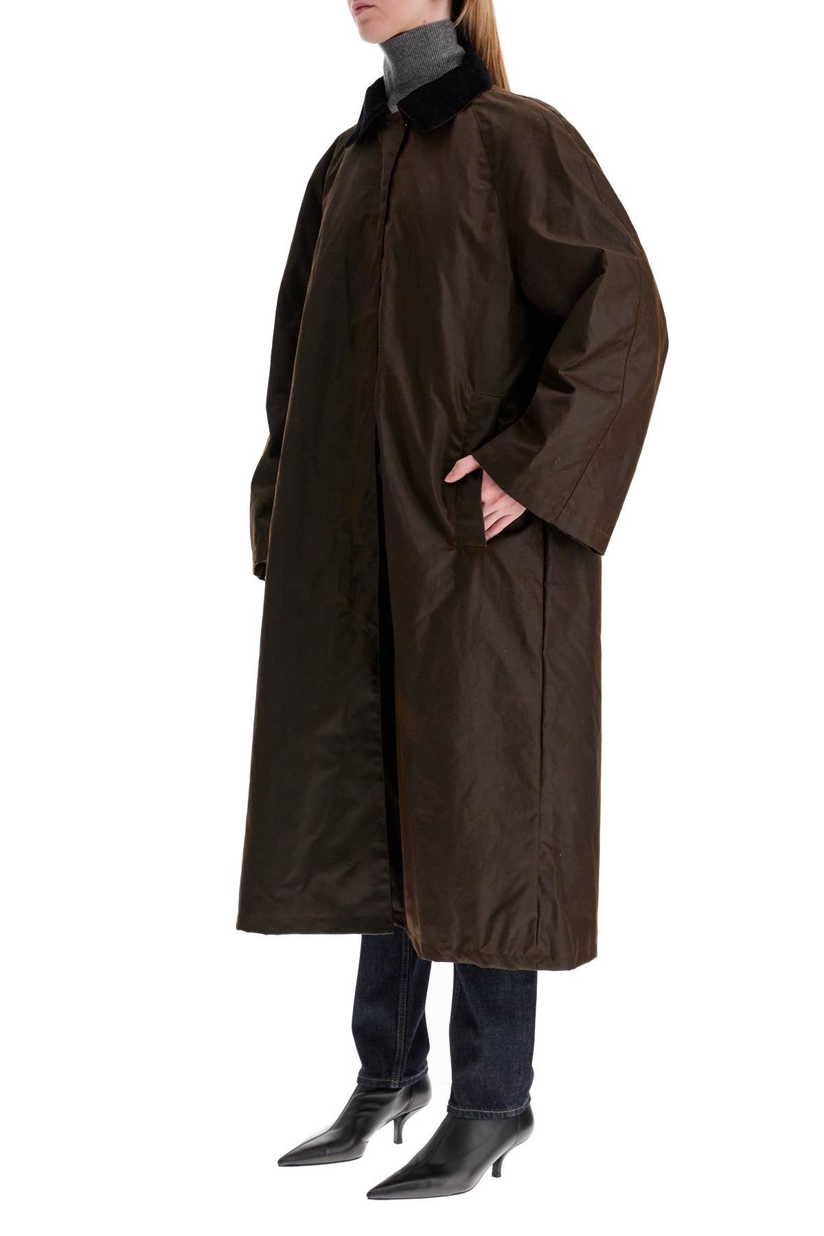 Country Waxed Cotton Coat  - Brown