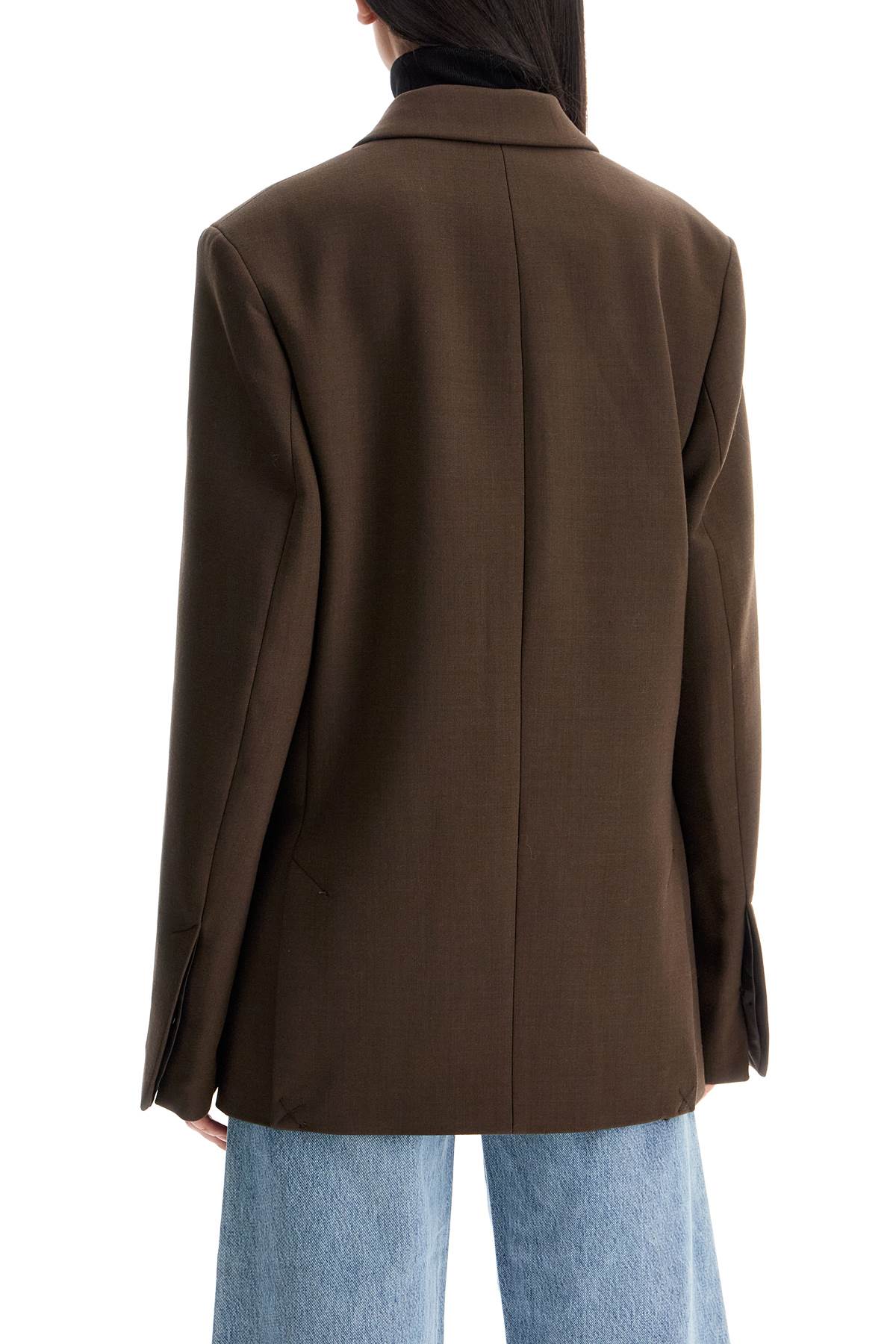 Straight Three-button Blazer  - Brown