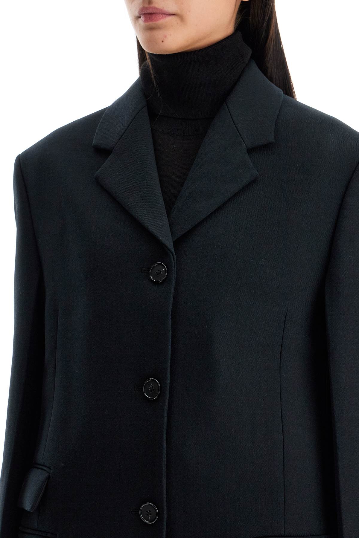 Straight Three-button Blazer  - Black