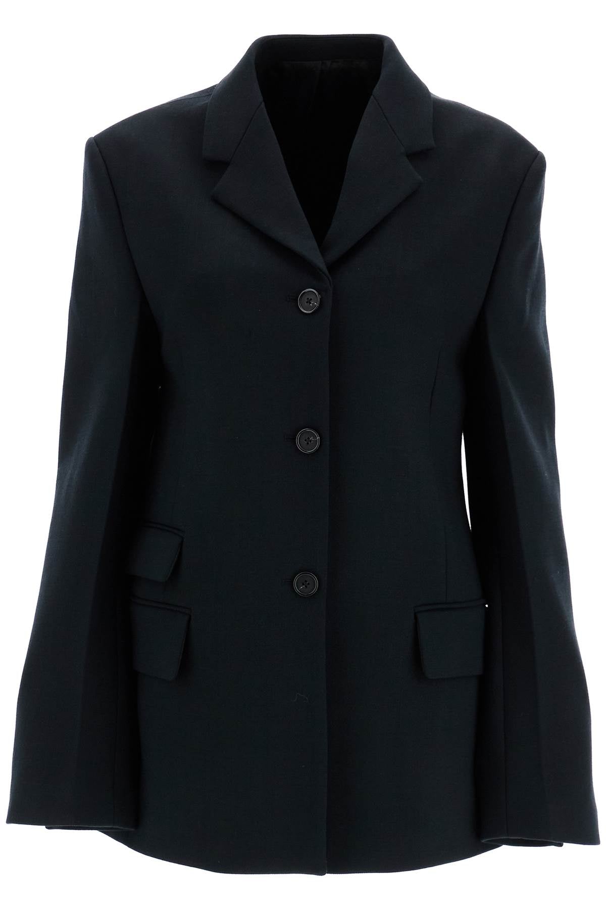 Straight Three-button Blazer  - Black