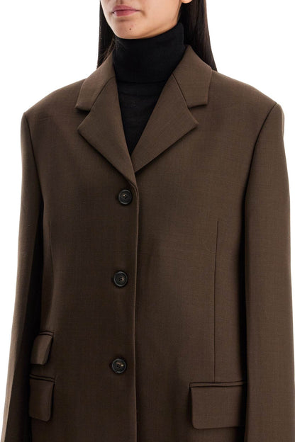 Straight Three-button Blazer  - Brown