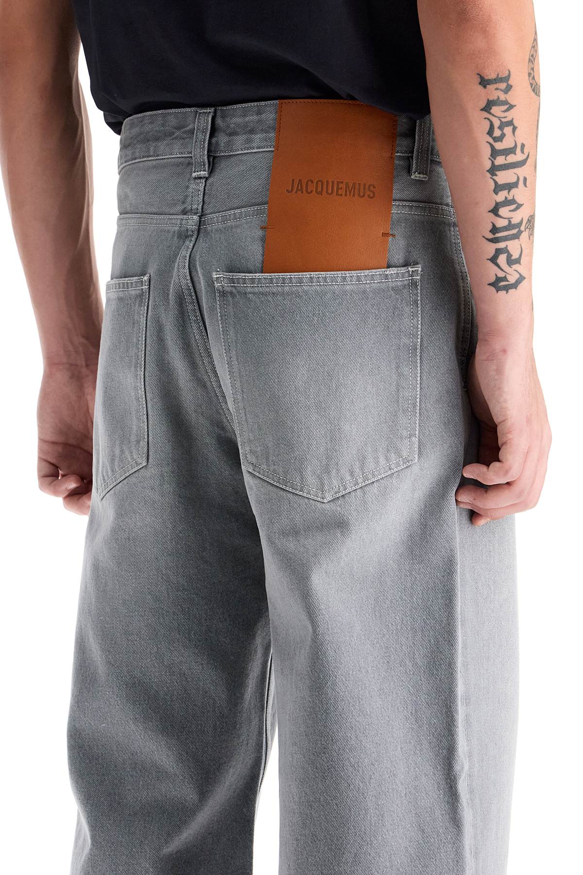 Baggy Denim Jeans Bag  - Grey