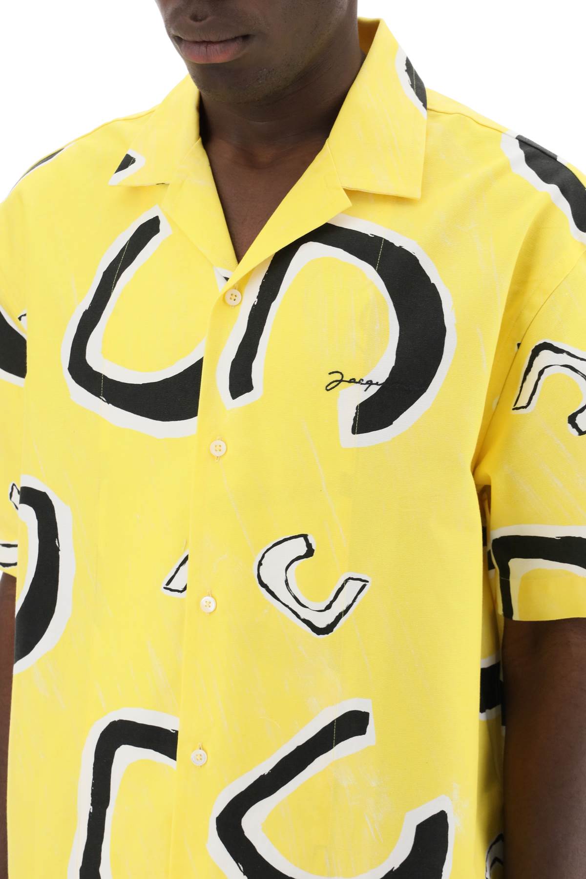 Jean Bowling Shirt For Men  - Yellow