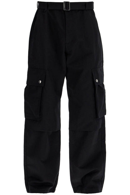 Cargo Gabardine Trousers In Eight  - Black