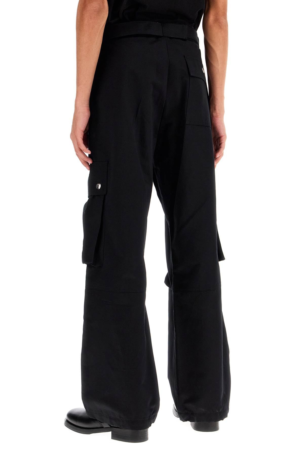 Cargo Gabardine Trousers In Eight  - Black