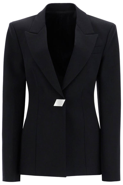 Wool Gabardine Blazer  - Black