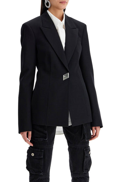 Wool Gabardine Blazer  - Black