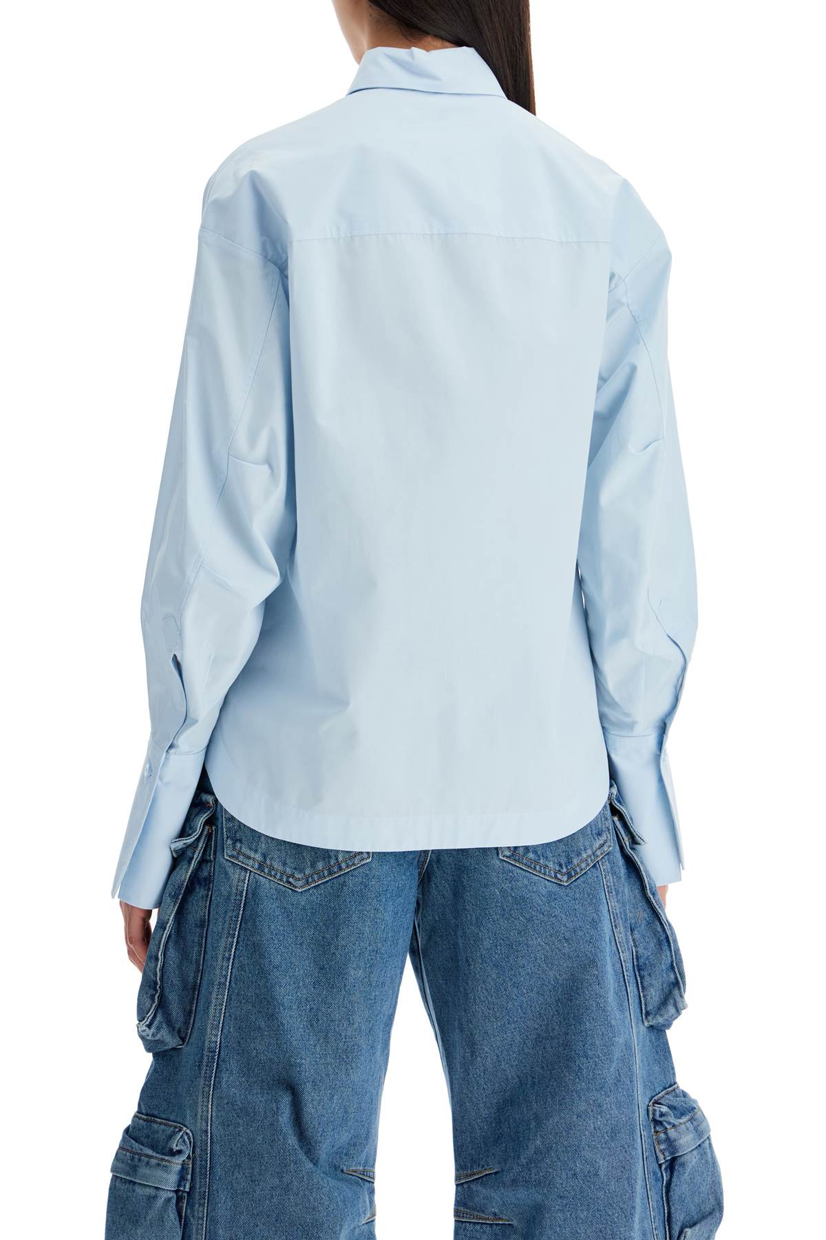 Eliza Shirt With Shaped Slit  - Light Blue