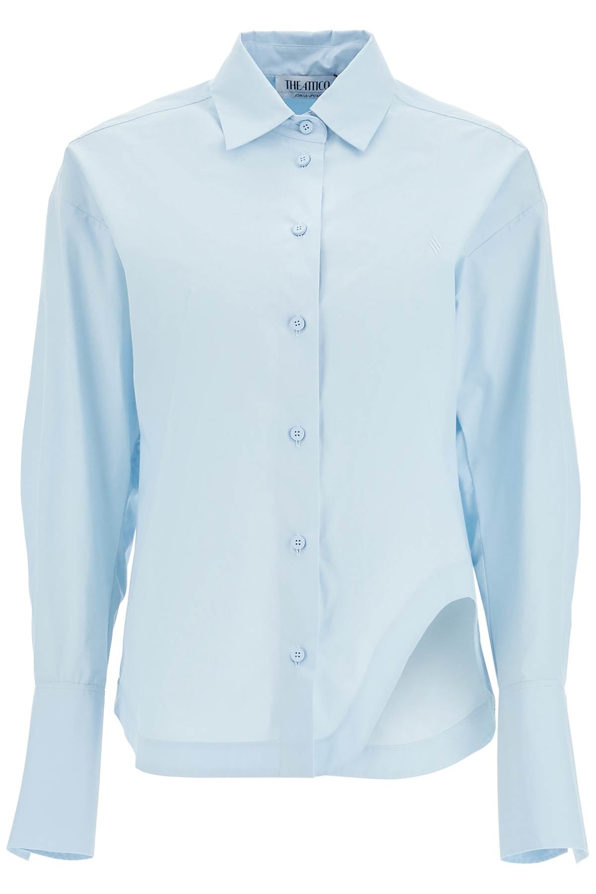 Eliza Shirt With Shaped Slit  - Light Blue